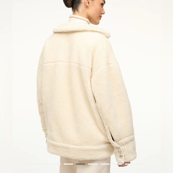 BNWT FW24 WRANGLER + STAUD REVERSIBLE BIGGEST JEAN JACKET IN CREAM MEDIUM $350 - Picture 3 of 10